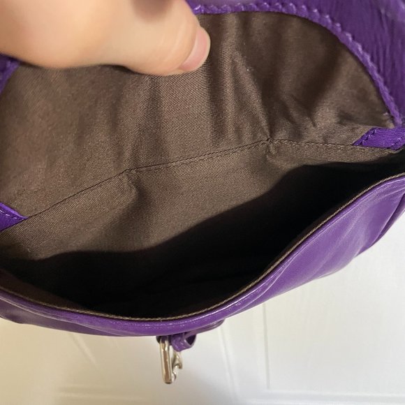 Danier Purple Leather Saddlebag - Picture 10 of 11